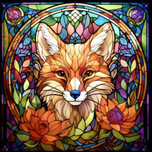 Load image into Gallery viewer, Stained Glass Fox 30X30CM(Canvas) Full Round Drill Diamond Painting
