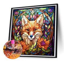 Load image into Gallery viewer, Stained Glass Fox 30X30CM(Canvas) Full Round Drill Diamond Painting
