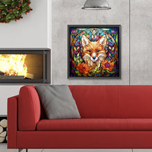 Load image into Gallery viewer, Stained Glass Fox 30X30CM(Canvas) Full Round Drill Diamond Painting
