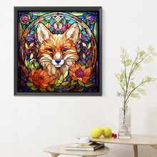 Load image into Gallery viewer, Stained Glass Fox 30X30CM(Canvas) Full Round Drill Diamond Painting
