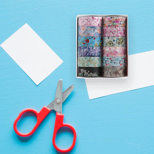 24 Rolls Color Tape Flower Washi Tape Set for DIY Crafts(Flower Colour Print 02)