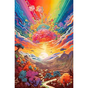 Colourful World 40X60CM(Canvas) Full Round Drill Diamond Painting