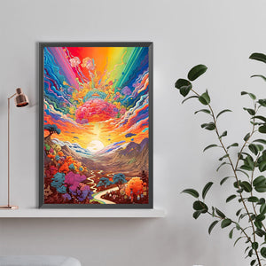 Colourful World 40X60CM(Canvas) Full Round Drill Diamond Painting