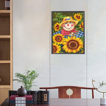 Load image into Gallery viewer, Scarecrow Among Sunflowers 45X60CM(Canvas) Full AB Round Drill Diamond Painting
