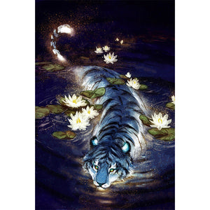 Water Tiger 45X65CM(Canvas) Full AB Round Drill Diamond Painting