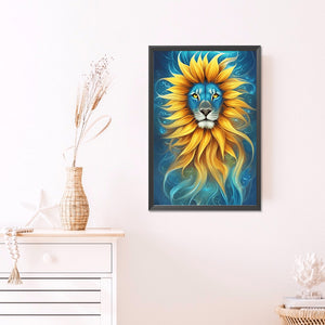 Sunflower Lion 45X65CM(Canvas) Full AB Round Drill Diamond Painting