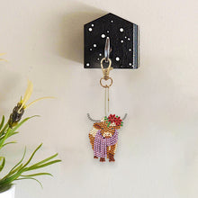 Load image into Gallery viewer, 6PCS Highland Yak Double Sided Special Shape Diamond Painting Keychain Pendant
