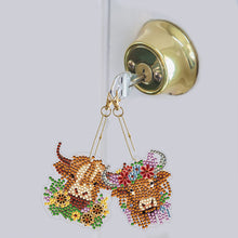 Load image into Gallery viewer, 6PCS Highland Yak Double Sided Special Shape Diamond Painting Keychain Pendant
