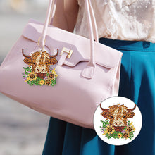 Load image into Gallery viewer, 6PCS Highland Yak Double Sided Special Shape Diamond Painting Keychain Pendant
