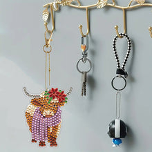 Load image into Gallery viewer, 6PCS Highland Yak Double Sided Special Shape Diamond Painting Keychain Pendant

