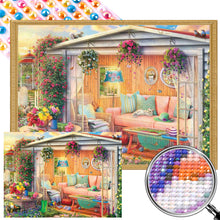 Load image into Gallery viewer, Small Garden And Cat 60X45CM(Canvas) Full AB Round Drill Diamond Painting
