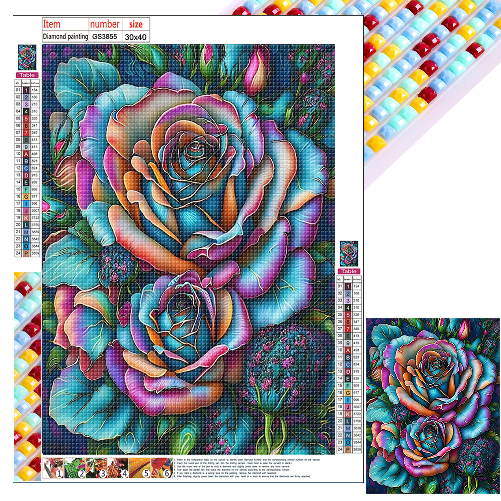 Rose 30X40CM(Canvas) Full Square Drill Diamond Painting