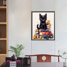 Load image into Gallery viewer, Black Cat On Book 40X50CM(Canvas) Full Round Drill Diamond Painting
