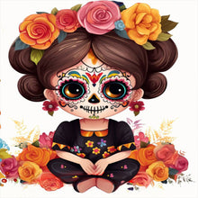 Load image into Gallery viewer, Sugar Skull Girl 30X30CM(Canvas) Full Round Drill Diamond Painting
