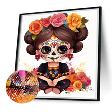 Load image into Gallery viewer, Sugar Skull Girl 30X30CM(Canvas) Full Round Drill Diamond Painting
