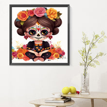 Load image into Gallery viewer, Sugar Skull Girl 30X30CM(Canvas) Full Round Drill Diamond Painting
