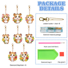 Load image into Gallery viewer, 8PCS Double Sided Round Diamond Painting Art Keychain Pendant for Adult(Hamster)
