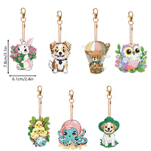 Load image into Gallery viewer, 7PCS Double Sided Diamond Painting Art Keychain Pendant for Beginners (Animals)
