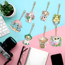 Load image into Gallery viewer, 7PCS Double Sided Diamond Painting Art Keychain Pendant for Beginners (Animals)
