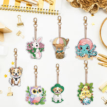 Load image into Gallery viewer, 7PCS Double Sided Diamond Painting Art Keychain Pendant for Beginners (Animals)
