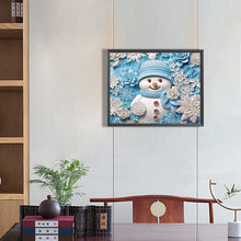 Load image into Gallery viewer, Snowman¡¤Blue 40X50CM(Canvas) Partial Special Shaped Drill Diamond Painting
