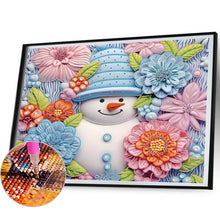 Load image into Gallery viewer, Snowman¡¤Green 40X50CM(Canvas) Partial Special Shaped Drill Diamond Painting
