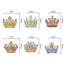 Load image into Gallery viewer, 6PCS Double Sided Special Shape Diamond Painting Keychain for Beginners (Crown)
