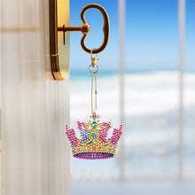 Load image into Gallery viewer, 6PCS Double Sided Special Shape Diamond Painting Keychain for Beginners (Crown)
