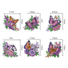 Load image into Gallery viewer, 6PCS Double Sided Special Shape Diamond Painting Keychain (Purple Butterfly)
