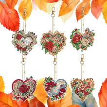 Load image into Gallery viewer, 6PCS Double Sided Special Shape Diamond Painting Keychain (Flower Love)
