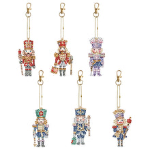 Load image into Gallery viewer, 6PCS Double Sided Special Shape Diamond Painting Keychain (Christmas Nutcracker)
