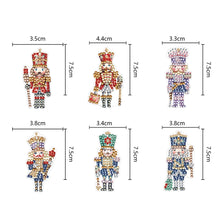 Load image into Gallery viewer, 6PCS Double Sided Special Shape Diamond Painting Keychain (Christmas Nutcracker)
