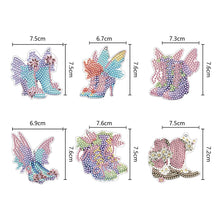 Load image into Gallery viewer, 6PCS Double Sided Special Shape Diamond Painting Keychain (Fairy Shoes)

