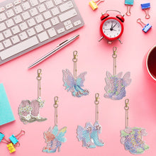 Load image into Gallery viewer, 6PCS Double Sided Special Shape Diamond Painting Keychain (Fairy Shoes)
