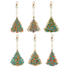 Load image into Gallery viewer, 6PCS Double Sided Special Shape Diamond Painting Keychain (Christmas Tree)
