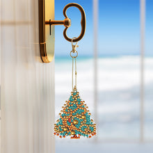 Load image into Gallery viewer, 6PCS Double Sided Special Shape Diamond Painting Keychain (Christmas Tree)
