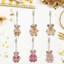 Load image into Gallery viewer, 6PCS Double Sided Special Shape Diamond Painting Keychain for Beginners (Bear)
