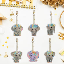 Load image into Gallery viewer, 6PCS Double Sided Special Shape Diamond Painting Keychain for Beginner(Elephant)

