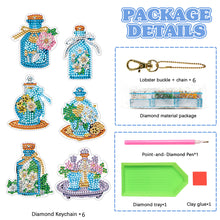 Load image into Gallery viewer, 6PCS Double Sided Special Shape Diamond Painting Keychain (Perfume Bottle)

