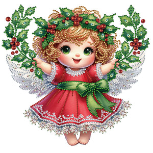 Christmas Little Angel 30X30CM(Canvas) Partial Special Shaped Drill Diamond Painting