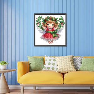 Christmas Little Angel 30X30CM(Canvas) Partial Special Shaped Drill Diamond Painting