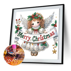 Christmas Little Angel 30X30CM(Canvas) Partial Special Shaped Drill Diamond Painting