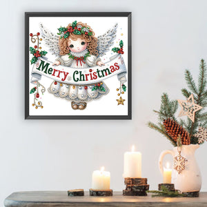 Christmas Little Angel 30X30CM(Canvas) Partial Special Shaped Drill Diamond Painting