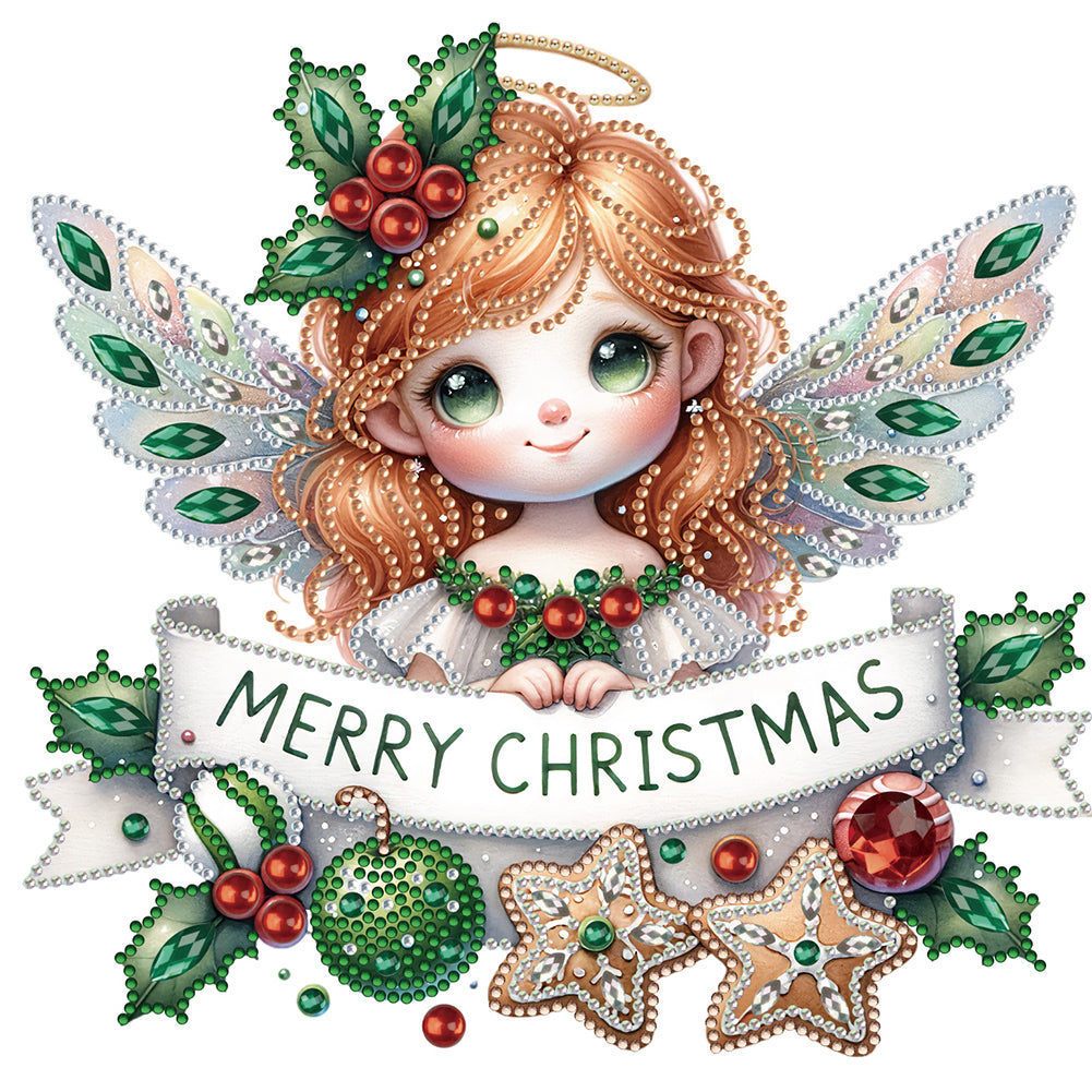 Christmas Little Angel 30X30CM(Canvas) Partial Special Shaped Drill Diamond Painting