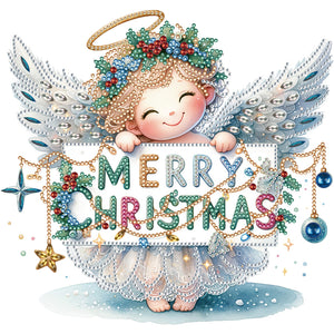 Christmas Little Angel 30X30CM(Canvas) Partial Special Shaped Drill Diamond Painting