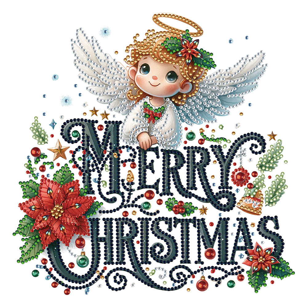 Christmas Little Angel 30X30CM(Canvas) Partial Special Shaped Drill Diamond Painting