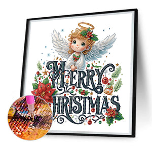 Christmas Little Angel 30X30CM(Canvas) Partial Special Shaped Drill Diamond Painting