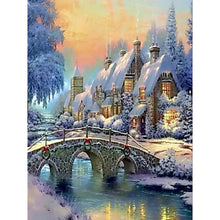 Load image into Gallery viewer, Small Town In The Snow 30X40CM(Canvas) Full Round Drill Diamond Painting
