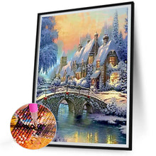 Load image into Gallery viewer, Small Town In The Snow 30X40CM(Canvas) Full Round Drill Diamond Painting
