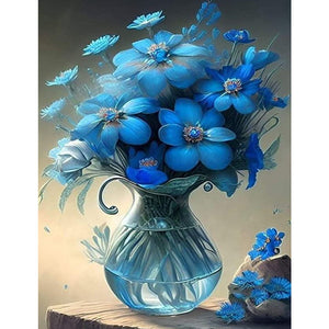 Blue Bouquet 30X40CM(Canvas) Full Square Drill Diamond Painting